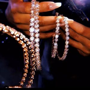 Cubic Zirconia Hoop Earrings